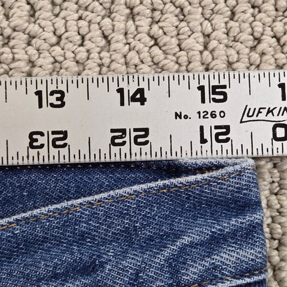 L.L.Bean Original Fit Relaxed Jeans Womens Size 12 REG Blue Floral Lined Denim - Picture 7 of 11